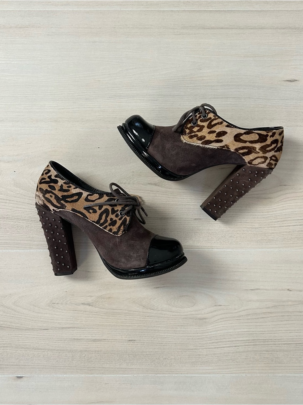 naughty monkey animal print heels
